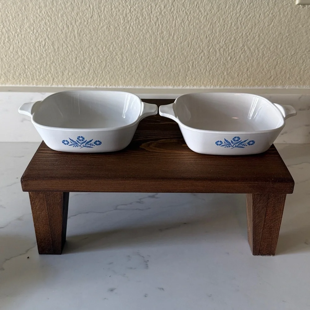 Vintage Corning ware Cornflower Petite Pan with lids Set of 2